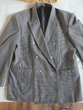 Double-Breasted Gray Men's Sport Coat Blazer